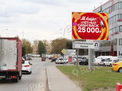 Рекламная конструкция г. Химки, Коммунальный проезд, 30 м до поворота на Транспортный проезд, №CB93A (Фото)
