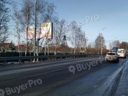Рекламная конструкция г. Электросталь, Ногинское шоссе, въезд в город со стороны Горьковского шоссе, 80м после стелы (Фото)