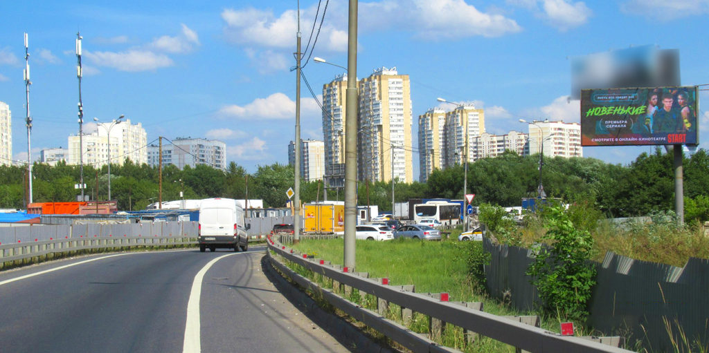 Рекламная конструкция Новокаширское шоссе съезд на МКАД Слева (Фото)