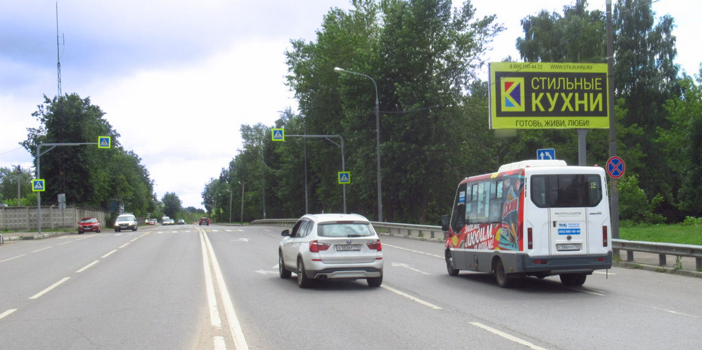 Рекламная конструкция Пушкино Ст.Ярославское шоссе, 50м от кругового движения  Слева (Фото)