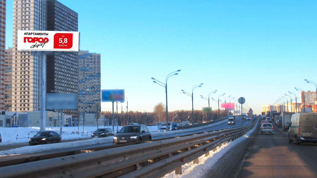 Рекламная конструкция Новорязанское шоссе 19км+410м (2км+110м от МКАД) Справа (Фото)