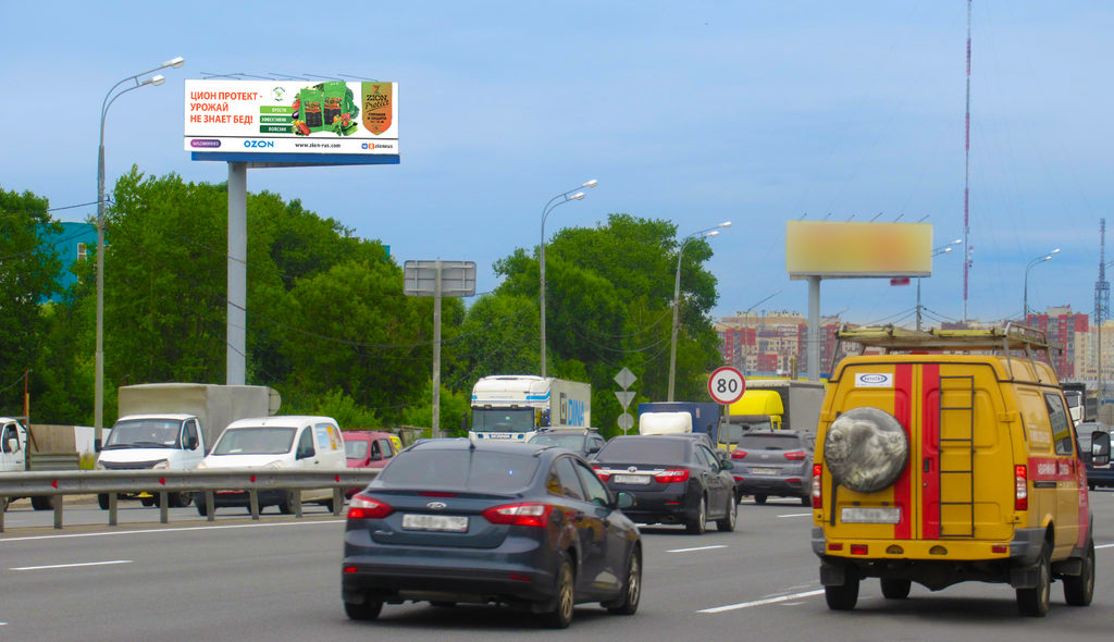 Рекламная конструкция Горьковское шоссе 15км+770м (0км+770м от МКАД) Слева (Фото)