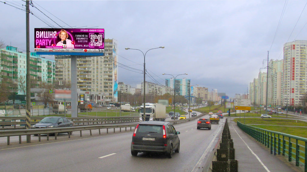 Рекламная конструкция Люберцы Комсомольский пр-кт, начало эстакады Слева (Фото)