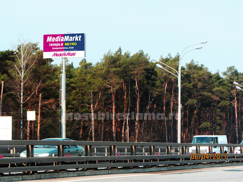 Рекламная конструкция Новорязанское шоссе 18км+335м (1км+035м от МКАД) Справа (Фото)