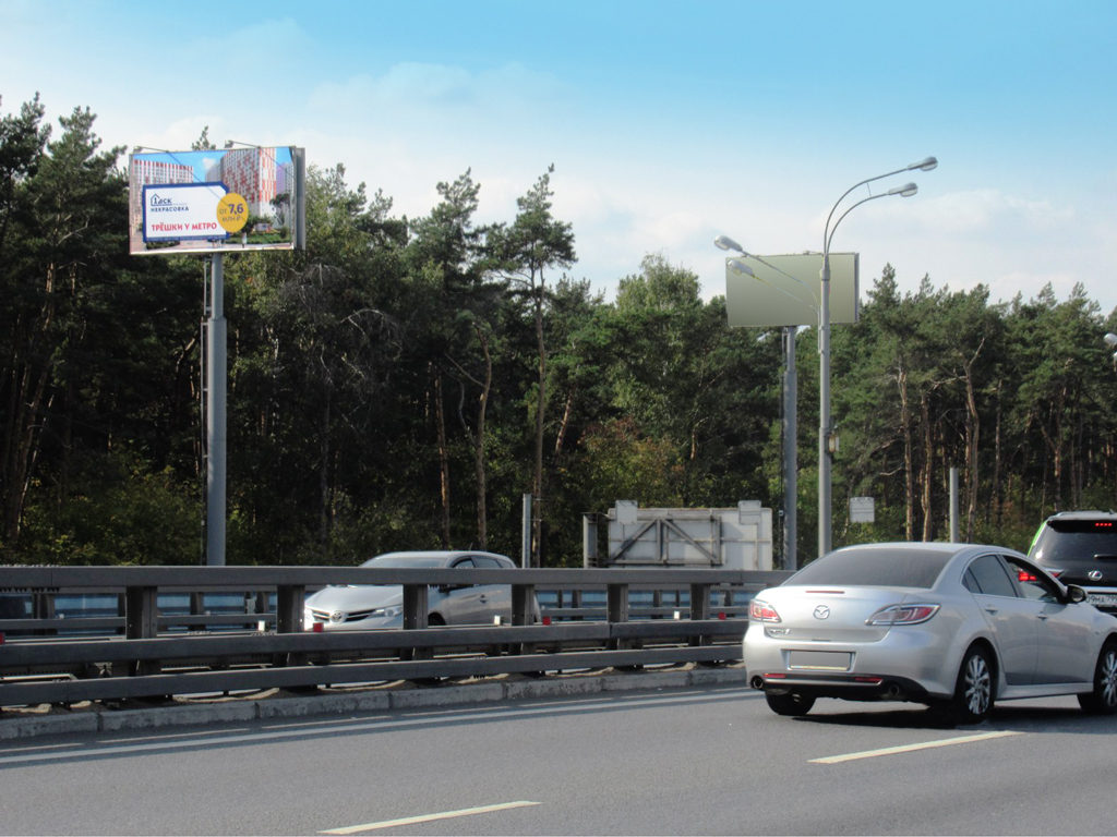 Рекламная конструкция Новорязанское шоссе 18км+380м (1км+080м от МКАД) Справа (Фото)