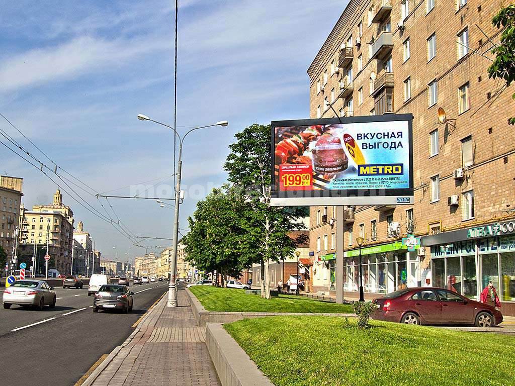 Рекламная конструкция Москва Кутузовский пр-т, д.14 (конец дома) (Фото)