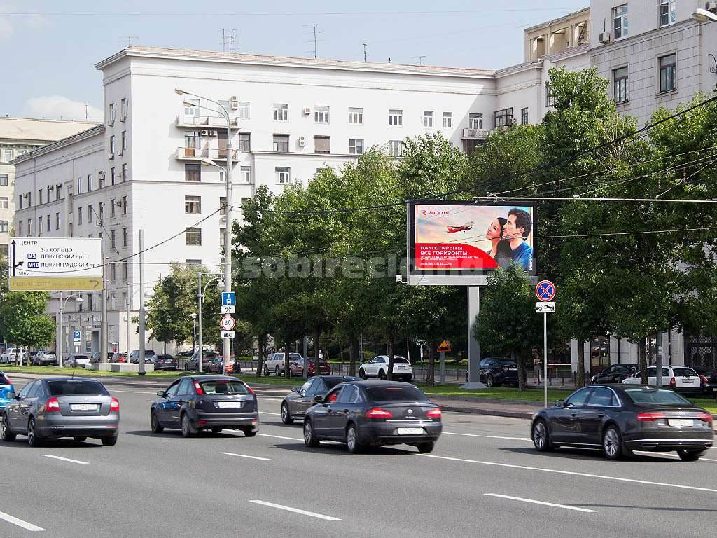 Рекламная конструкция Москва Кутузовский пр-т, д.45 (м/у 1-2 оп. после Х с ул. 1812 года) (Фото)