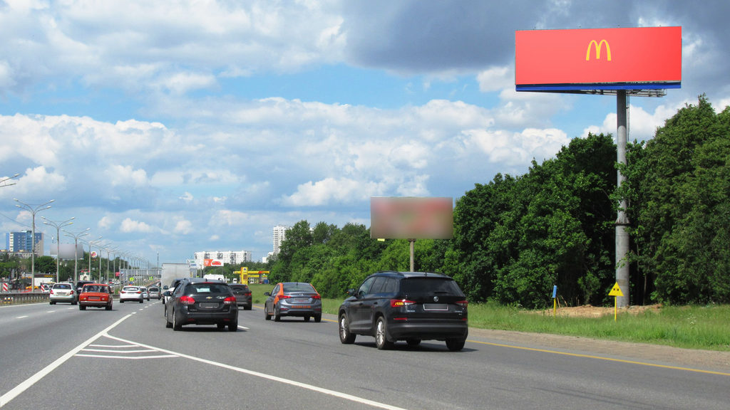 Рекламная конструкция подъезд к Домодедово 23км+460м (1км+460м от МКАД) Слева (Фото)