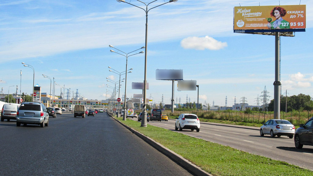 Рекламная конструкция Калужское шоссе 21км+800м (1км+800м от МКАД) Слева (Фото)