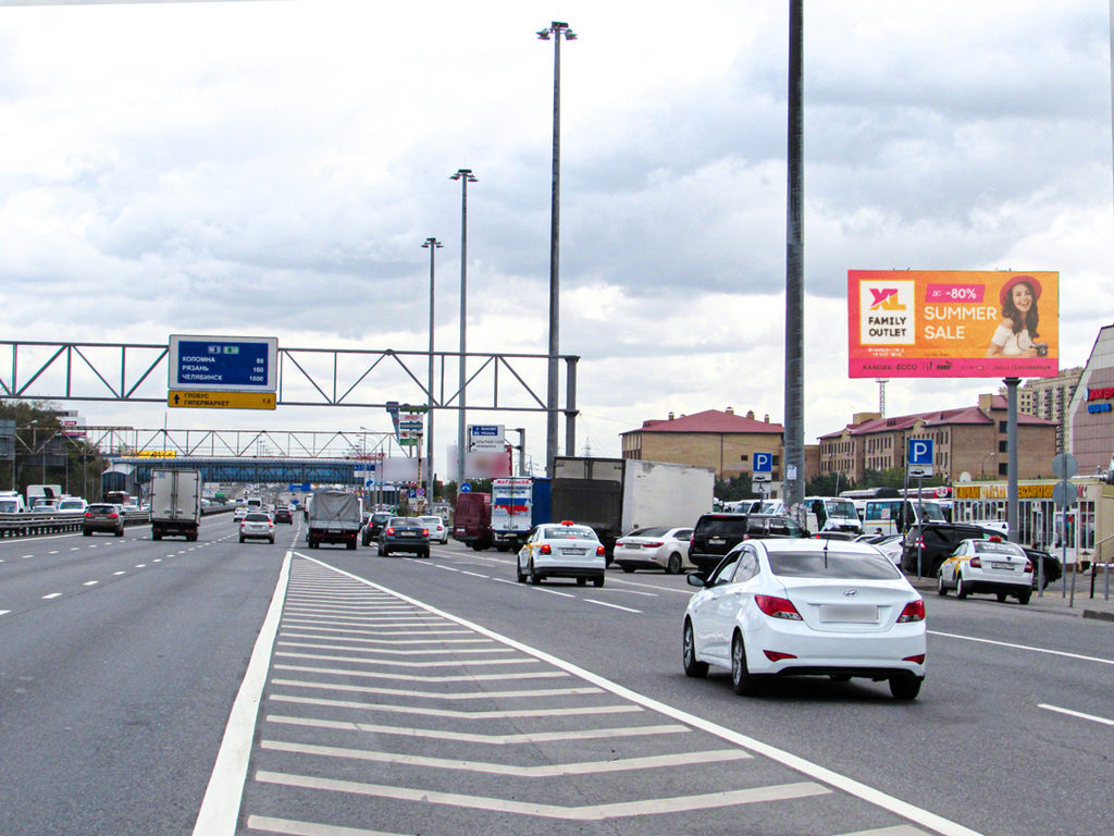 Рекламная конструкция Новорязанское шоссе 19км+560м (2км+260м от МКАД) Справа (Фото)