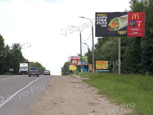 Рекламная конструкция г. Чехов, Советская ул., въезд в город со стороны г. Серпухова, поворот на д. Манушкино, 110A (Фото)