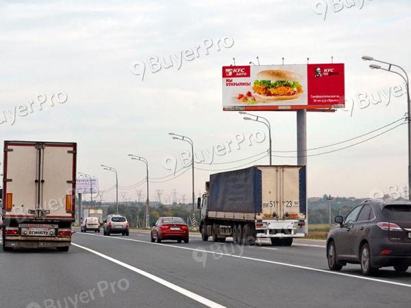 Рекламная конструкция М2 Крым (Симферопольское шоссе), км 33+800 лево (км 12+900 от МКАД), С.О. Стрелковский, вблизи д. Ивлево, в Москву, S32A (Фото)