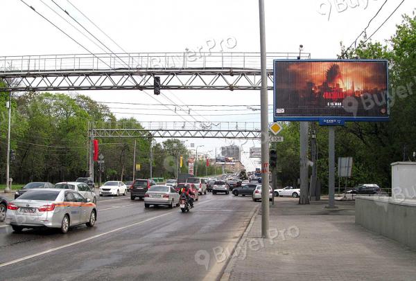 Рекламная конструкция Волоколамское шоссе, напротив дома 26, поворот на Пехотную улицу (Фото)