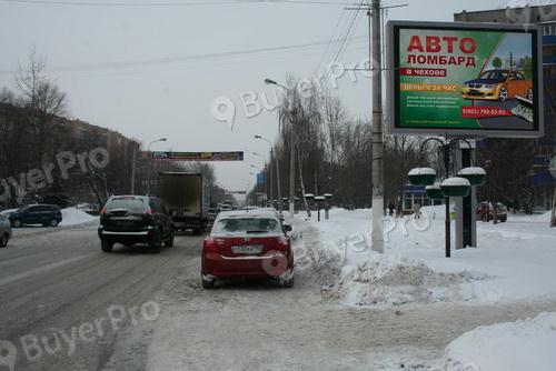 Рекламная конструкция г. Чехов, Чехова ул., д.2, 100 м до Привокзальной площади, №CB01A5 (Фото)