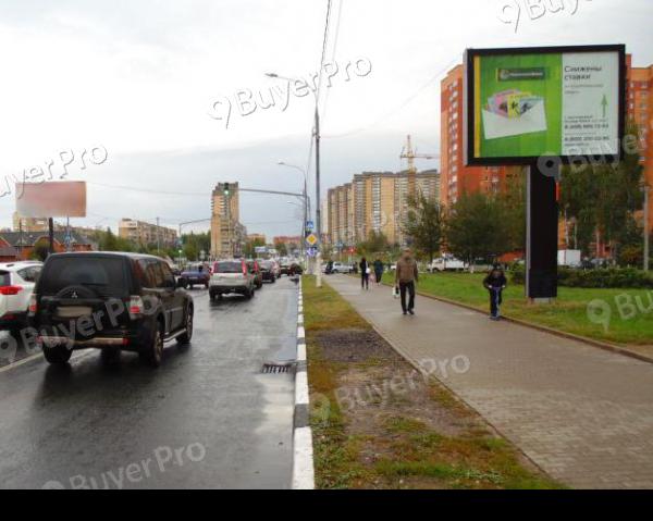 Рекламная конструкция г.Долгопрудный, Новый Бульвар, въезд в 1-ю очередь микрорайона,А4 (Фото)