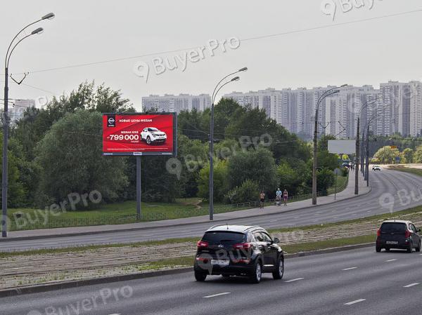 Рекламная конструкция Строгинское ш., 275м до Строгинского моста (в центр) (Фото)
