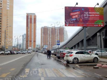 Рекламная конструкция г. Красногорск, Павшинская пойма, Красногорский б-р, 300м от Волоколамского шоссе, справа (Фото)