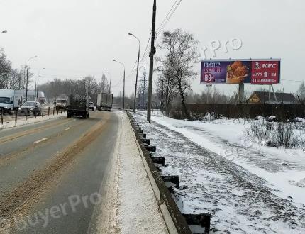 Рекламная конструкция Дмитровское шоссе, д. Ермолино, слева при движении из Москвы (напротив кафе Помпончик) (Фото)