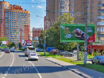 Рекламная конструкция г. Химки, Юбилейный пр-кт, вблизи д.7, 250 м от поворота с ул. Строителей (Фото)