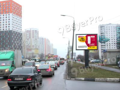 Рекламная конструкция г. Химки, проспект Мельникова, д. 1 (напротив), 250 м после поворота с ул. Дружбы, №CB109A1 (Фото)