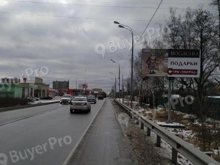 Рекламная конструкция г. Электросталь, Ногинское шоссе, въезд в город со стороны Горьковского шоссе, 80м после стелы (Фото)
