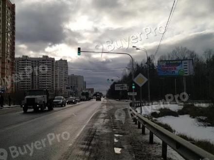 Рекламная конструкция г. Электросталь, Ногинское шоссе, напротив д. 22 (через дорогу, поворот на Пушкино) (Фото)