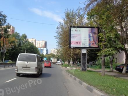 Рекламная конструкция Октябрьский проспект, в конце д. 121, к2 (левая сторона по ходу движения из Москвы) (Фото)