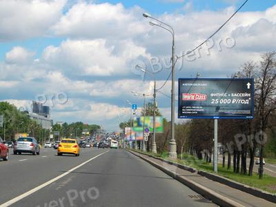 Рекламная конструкция Кутузовский пр-т  (Славянский б-р вл.3), 450 м после съезда на Староможайское ш. (Фото)