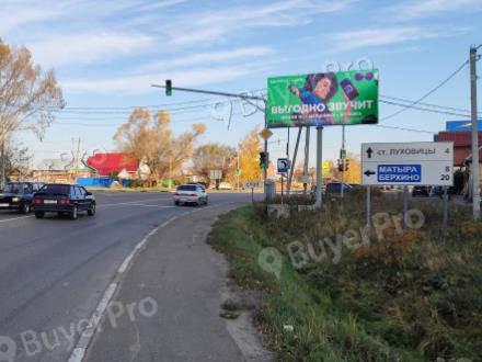 Рекламная конструкция г. Луховицы, ул. Пушкина, 4км+70м, слева  (Фото)