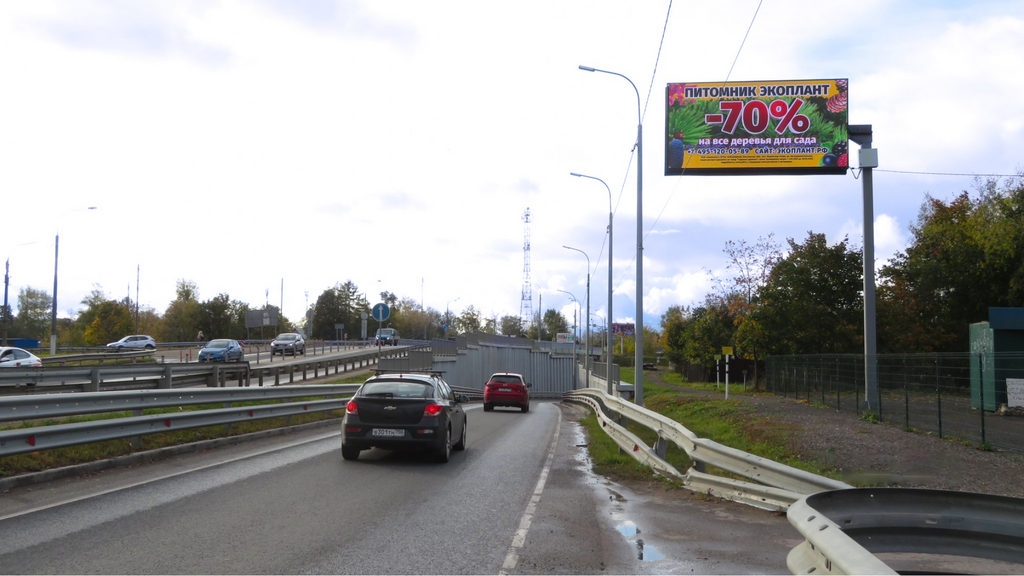 Рекламная конструкция Пушкино Ивантеевское шоссе, съезд на Ярославское шоссе Слева (Фото)