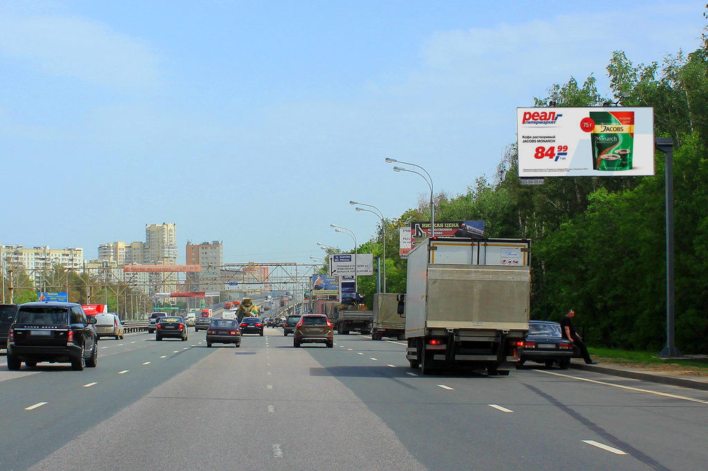 Рекламная конструкция Новорязанское шоссе 17км+700м (0км+400м от МКАД) Справа (Фото)