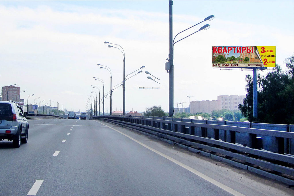 Рекламная конструкция Новорязанское шоссе 18км+890м (1км+590м от МКАД) Справа (Фото)