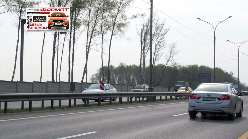 Рекламная конструкция подъезд к Домодедово 27км+315м (5км+315м от МКАД) Слева (Фото)