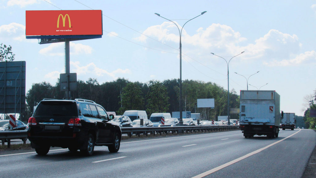 Рекламная конструкция подъезд к Домодедово 27км+470м (5км+470м от МКАД) Слева (Фото)