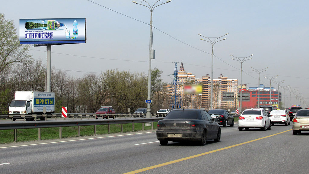 Рекламная конструкция подъезд к Домодедово 23км+950м (1км+950м от МКАД) Справа (Фото)