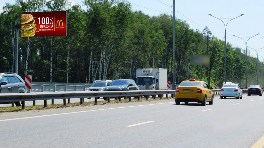 Рекламная конструкция подъезд к Домодедово 27км+590м (5км+590м от МКАД) Слева (Фото)