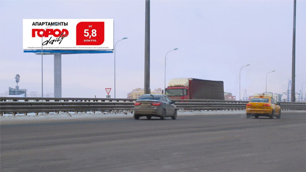 Рекламная конструкция Новорязанское шоссе 22км+м (4км+700м от МКАД) Справа (Фото)