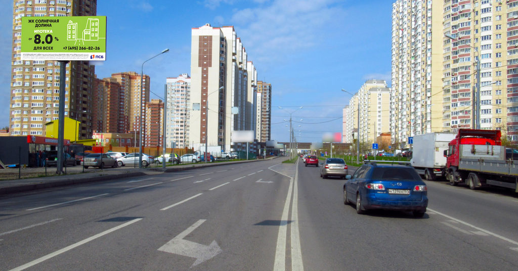 Рекламная конструкция Расторгуевское шоссе ЖК Бутово Парк, напротив д. 21 Слева (Фото)